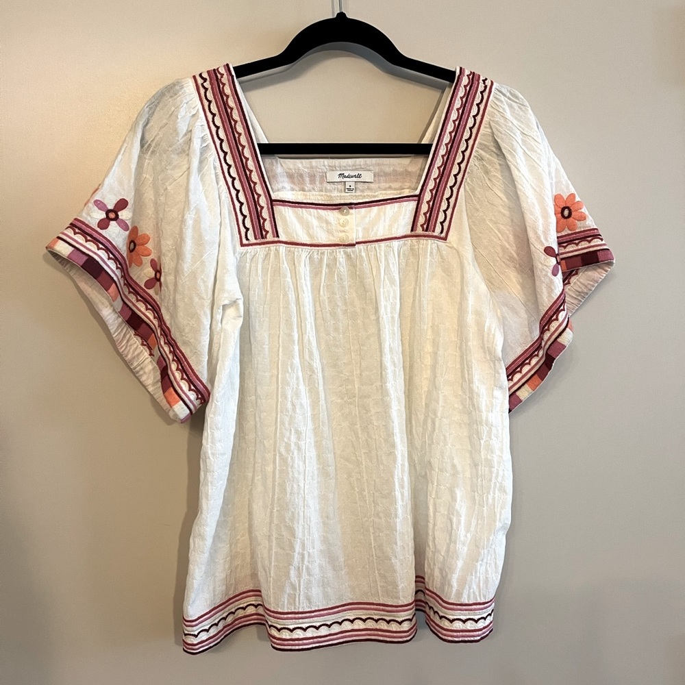 Madewell blouse with floral detailing